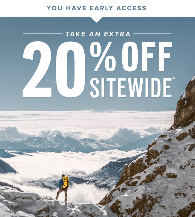 You Have Early Access: Extra 20% Off Sitewide