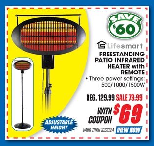 Lifesmart Freestanding Patio Infrared Heater with Remote