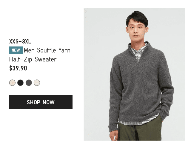 PDP4 - MEN SOUFFLE YARN HALF-ZIP SWEATER