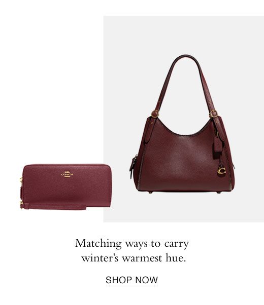 Matching ways to carry winter's warmest hue. SHOP NOW