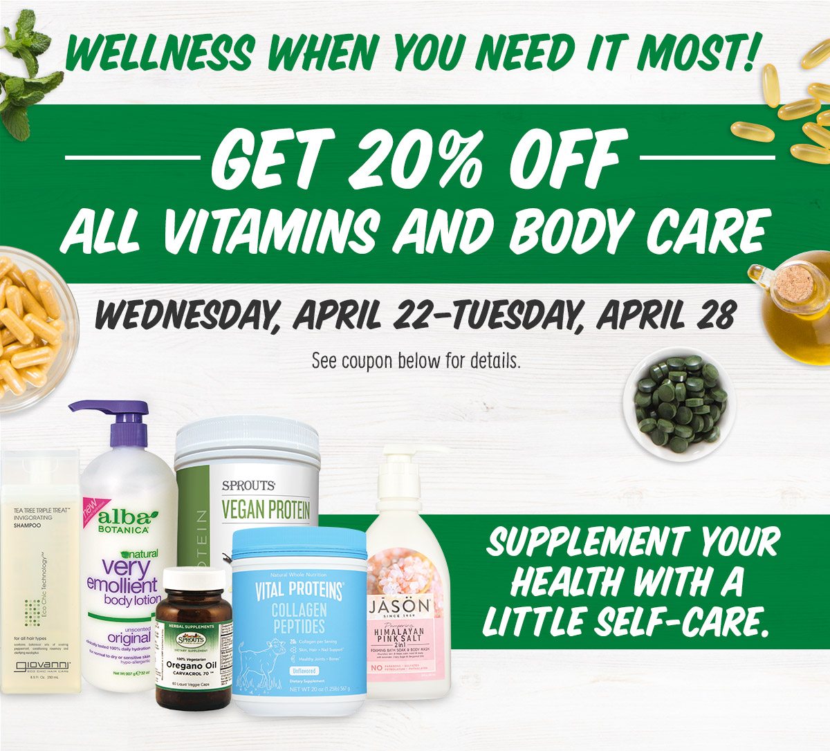 Get 20% Off All Vitamins and Body Care