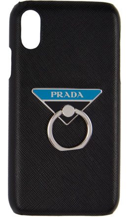 Prada - Black Saffiano Ring iPhone XR Case