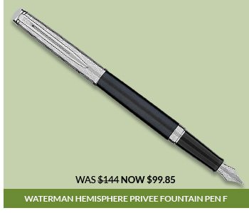 Shop Waterman Hemisphere Privee Fountain Pen F-Sapphire 