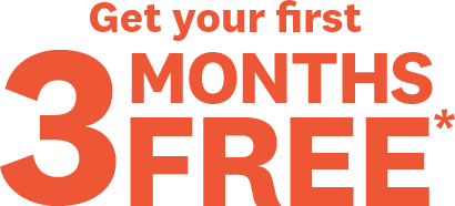 Get your first | 3 MONTHS FREE*