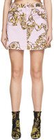 Pink & Gold Icon Buckle Denim Skirt