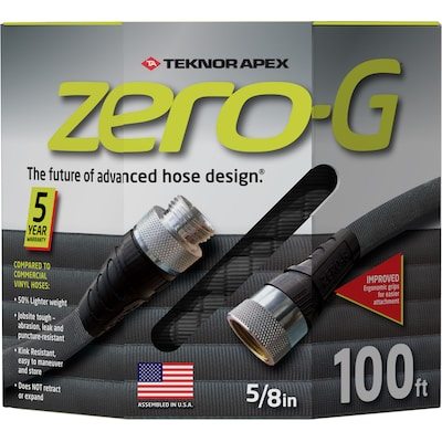 Zero-G Teknor Apex 5/8-in x 100-ft Premium Kink Free Woven Gray Hose - 4001-100