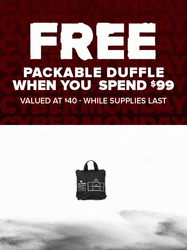 FREE Packable Duffle When You Spend $99+