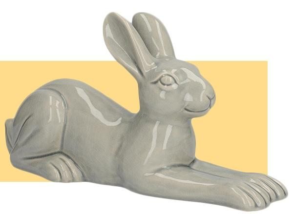 Ceramic Lying Hare Ornament