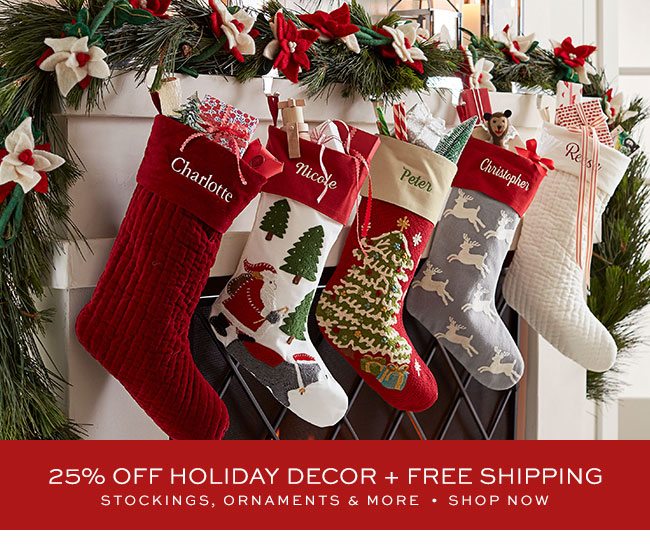 25% OFF ALL HOLIDAY DECOR + FREE SHIPPING