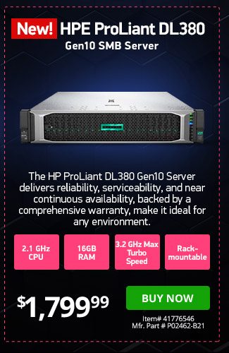 HPE ProLiant DL380 Gen10 SMB Server | 41776546 | Shop Now
