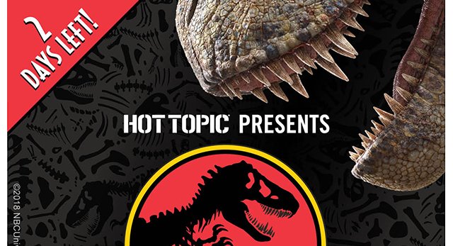 2 days left! Hot Topic Presents: Jurassic Park Design Contest