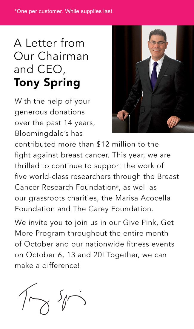 A letter from our Chairman and CEO, Tony Spring