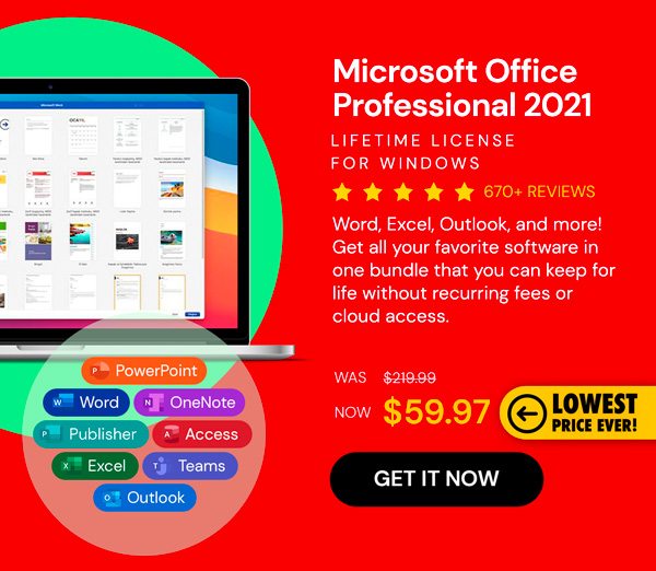 Microsoft Office Professional 2021 for Windows: Lifetime License