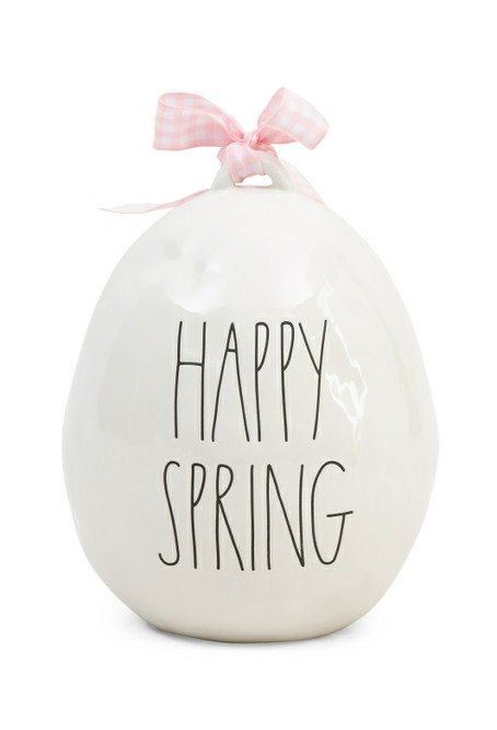 Decorative Happy Spring Ceramic Egg