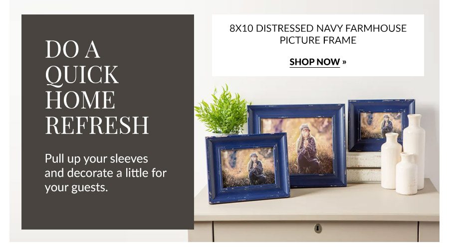 8x10 Distressed Navy Farmhouse Picture Frame 