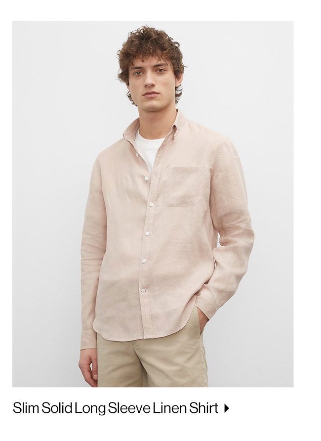 Slim Solid Linen Shirt