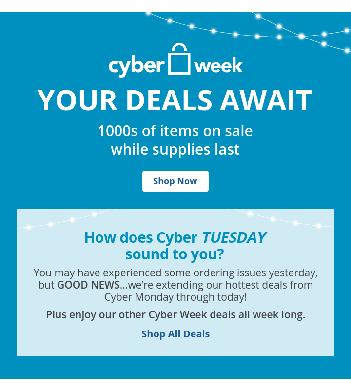 Cyber Week - Deals keep going!!