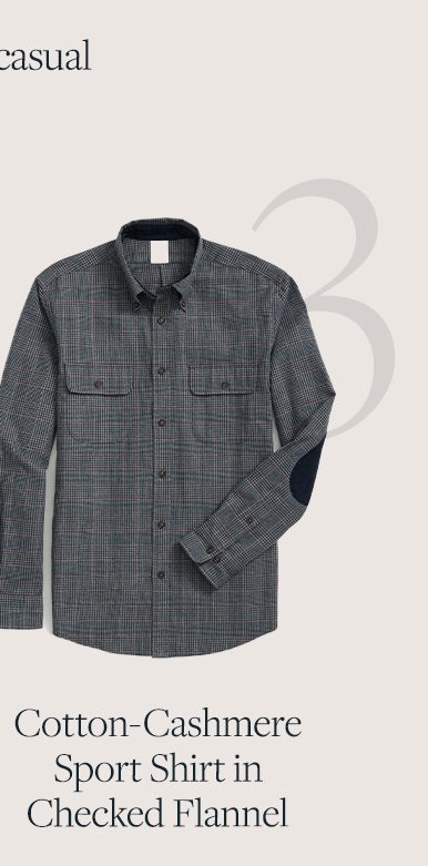 Cotton-Cashmere Sport Shirt in Checked Flannel