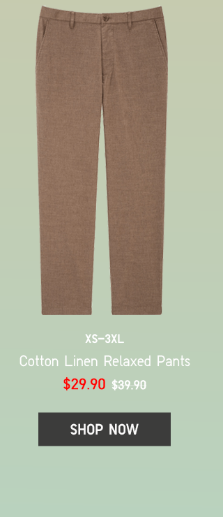 BODY9 - MEN COTTON LINEN RELAXED PANTS