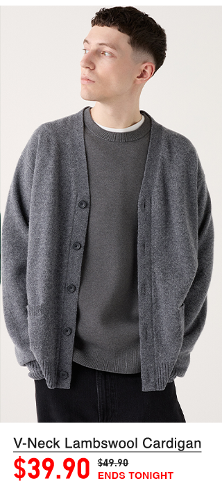 PDP9 - MEN V-NECK LAMBSWOOL CARDIGAN