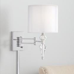 Possini Euro Park Place Brushed Nickel Swing Arm Wall Lamp