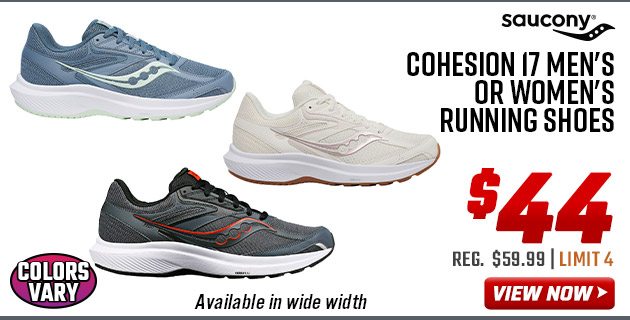 Saucony Cohesion 17 Men's or Women's Running Shoes