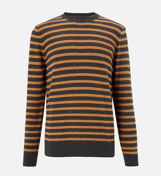 John Lewis & Partners Cotton Cashmere Stripe Jumper