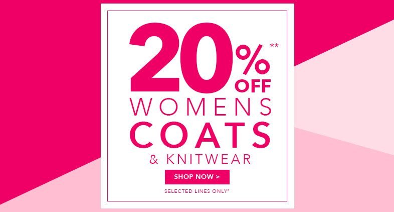 20% off Women's Coats & Layering