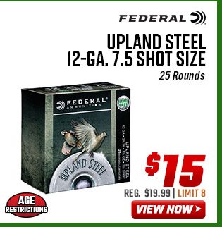 Federal Upland Steel 12-Ga. 7.5 Shot Size