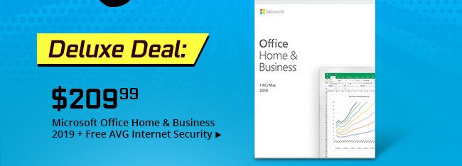 Deluxe Deal - $209.99 Microsoft Office Home and Business 2019 + Get AVG Internet Security