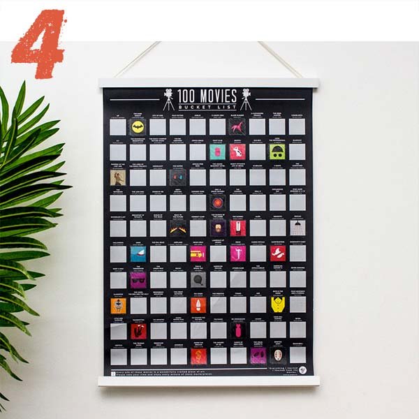 100 Movies Scratch Poster