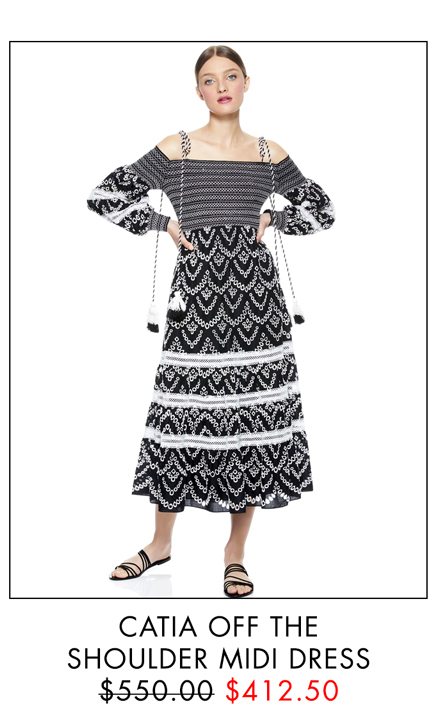 CATIA OFF THE SHOULDER MIDI DRESS