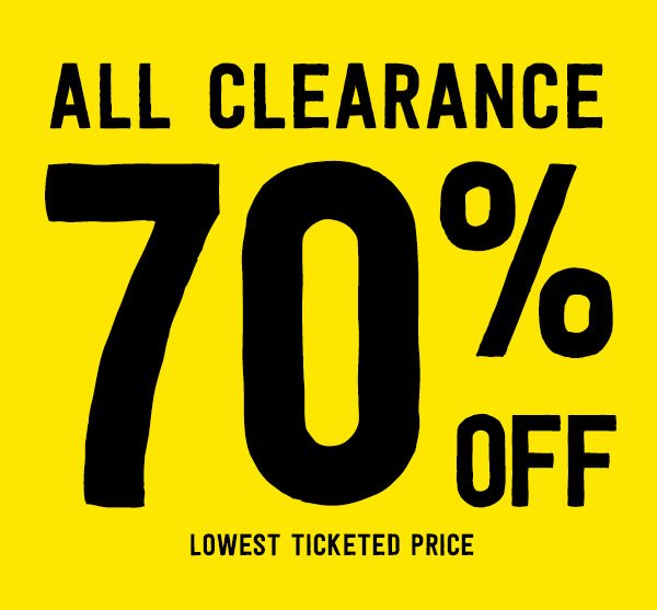 70% Off Clearance