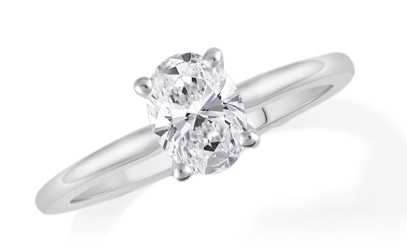 Lab-Created Diamonds by KAY Oval-Cut Solitaire Engagement Ring 3/4 ct tw 14K White Gold (F/VS2)