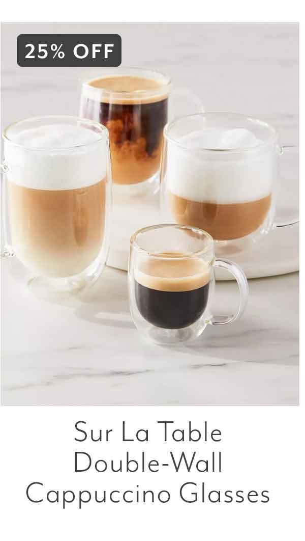 Sur La Table Double-Wall Cappuccino Glasses, Set Of 2