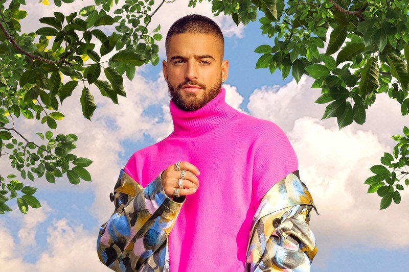 This image may contain Clothing, Apparel, Human, Person, Fashion, Robe, Gown, and Maluma