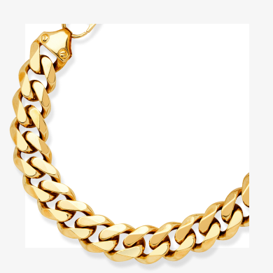 Solid Curb Chain Bracelet 14K Yellow Gold 8.75''