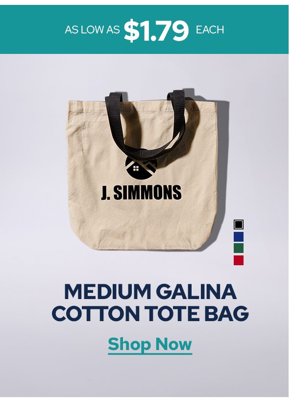 AS LOW AS $1.79 EACH | MEDIUM GALINA COTTON TOTE BAG | Shop Now