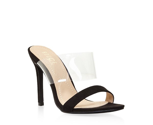 Clear Band High Heel Mules
