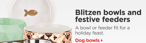 Blitzen bowls and festive feeders. A bowl or feeder fit for a holiday feast. Dog bowls > 