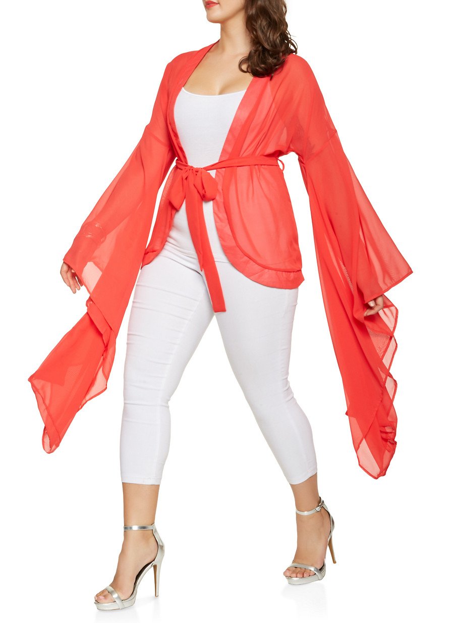 Plus Size Dramatic Bell Sleeve Kimono