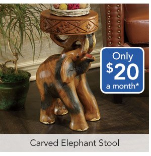 Carved Elephant Stool Only $20 a month*