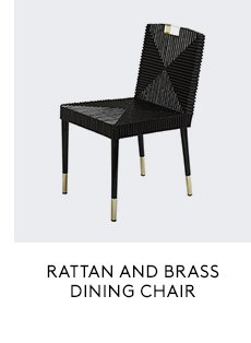 rattan and brass dining chair
