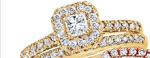 Diamond Bridal Set 5/8 ct tw Princess/Round 14K Yellow Gold 