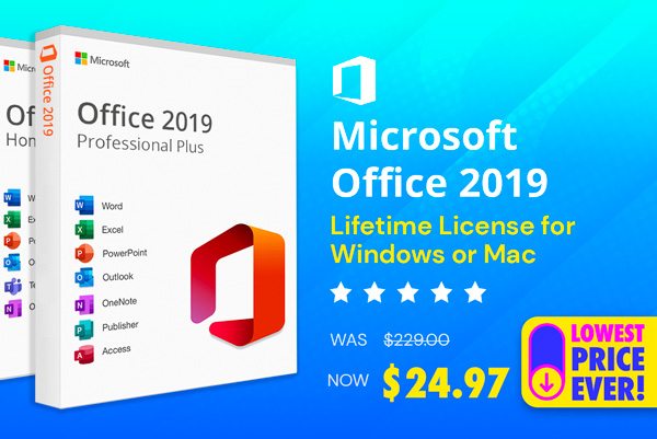 Microsoft Office 2019 for Windows or Mac | Lifetime License