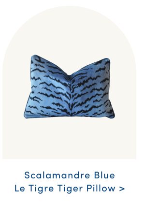 Scalamandre Blue Le Tigre Tiger Pillow