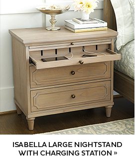 Isabella Large Nightstand With Charging Station