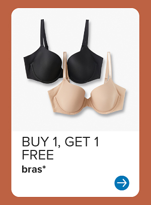 A black bra and a beige bra. Buy one, get one free bras.