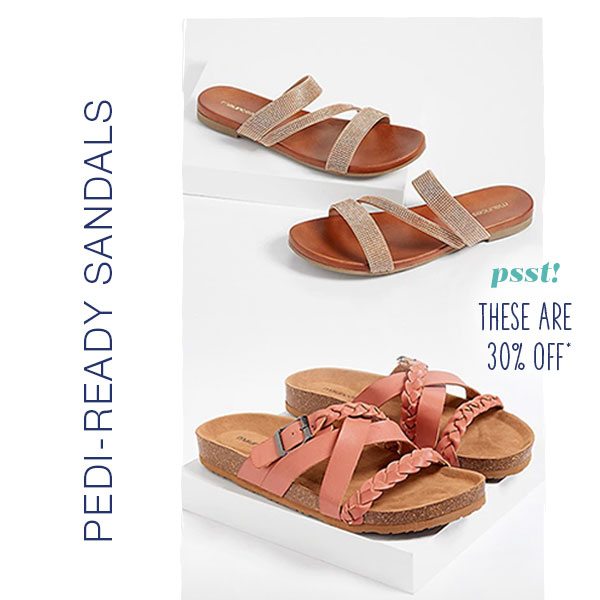 Pedi-ready sandals. Psst! These are 30% off*.