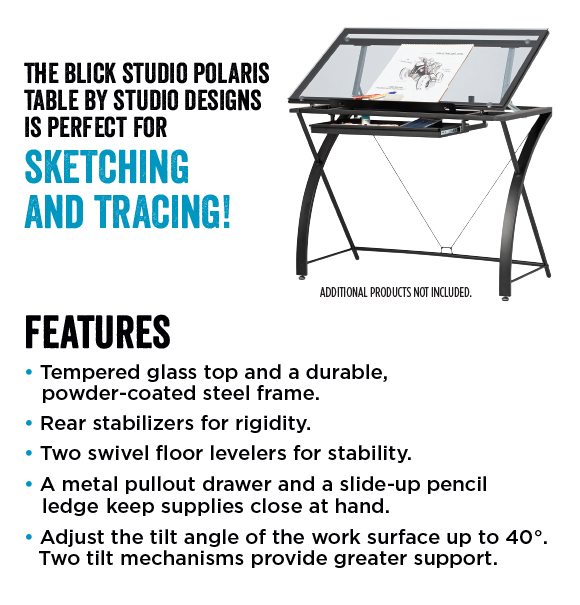 The Blick Studio Polaris Table by Studio Designs is perfect for sketching and tracing!